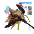 Дразнилка для кошек с бабочкой и натуральными некрашеными перьями / GiGwi (Китай)