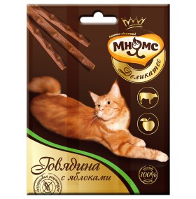 Лакомые палочки с Говядиной и Яблоками, деликатес для кошек / Мнямс (Австрия)
