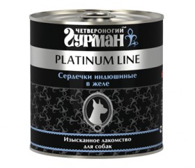 Platinum Line, сердечки Индюшиные в желе, для собак / Четвероногий гурман (Россия)