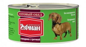 "Готовый обед" Говядина с Гречкой консервы для собак / Четвероногий гурман (Россия)