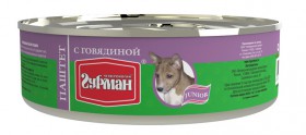 "Паштет" с Говядиной, для собак / Четвероногий гурман (Россия)