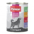 "Мясной рацион" с Сердцем, консервы для собак / Четвероногий гурман (Россия)