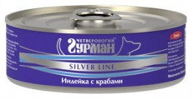 Silver Line, Индейка с Крабами в желе, консервы для собак / Четвероногий гурман (Россия)