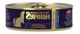 Цыпленок с Телятиной, консервы для стерилизованных хорьков / Четвероногий гурман (Россия)