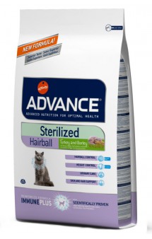 Sterilized Hairball, корм для вывода шерсти у стерилизованных кошек / Advance (Испания)
