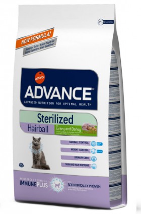 Sterilized Hairball, корм для вывода шерсти у стерилизованных кошек / Advance (Испания)