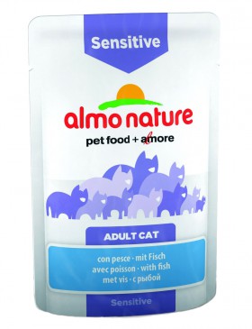 Functional Adult Sensitive with Fish, паучи для улучшения работы кишечника с Рыбой / Almo Nature (Италия)
