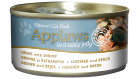 Cat Sardine with Shrimp In Jelly, консервы для кошек, Сардины с Креветками, в желе / Applaws (Великобритания)