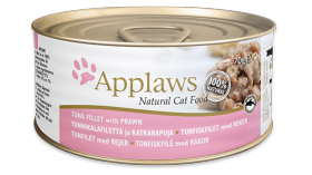 Cat Tuna Fillet with Prawn, консервы для кошек, филе Тунца с Креветками, в бульоне / Applaws (Великобритания)