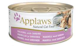 Cat Mackerel and Sardine, консервы для кошек со Скумбрией и Сардинами, в бульоне / Applaws (Великобритания)