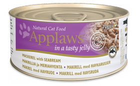 Cat Mackerel with Seabream in Jelly, консервы для кошек со Скумбрией и Морским Окунем, в желе / Applaws (Великобритания)