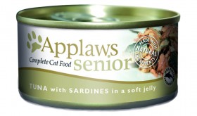Senior Cat Tuna with Sardine in Jelly, консервы для пожилых кошек,Тунец с  Сардинами,в желе / Applaws (Великобритания)