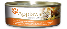 Cat Chicken Breast and Pumpkin, консервы для кошек с Куриной грудкой и тыквой, в бульоне / Applaws (Великобритания)