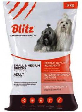 Blitz Adult Small and Medium Breeds, корм для собак мелких и средних пород / Provimi Petfood Rus