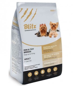 Blitz Adult Mini and Toy Breeds, корм для собак мелких и миниатюрных пород / Provimi Petfood Rus