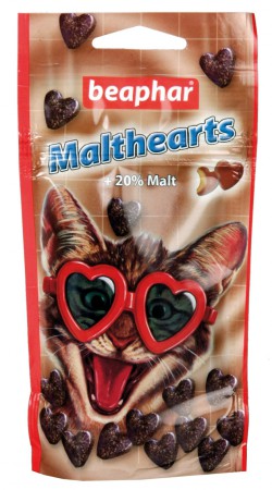 Сердечки Malthearts, лакомство для кошек с мальт-пастой / Beaphar (Нидерланды)