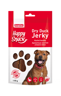 Happy Snack Dry Duck Jerky, ароматные кусочки Утиного мяса, для собак / Beaphar (Нидерланды)