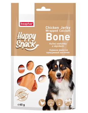 Happy Snack Chicken Jerky Wrapped Calcium Bone, Куриное филе на кальциевой косточке / Beaphar (Нидерланды)