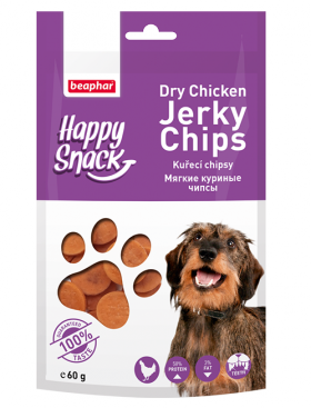 Happy Snack Dry Chicken Jerky Chips, мягкие куриные чипсы / Beaphar (Нидерланды)