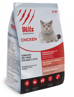Blitz For Adult Cats Chicken, корм для кошек "Курица" / Blitz