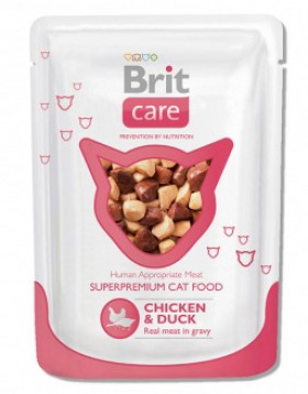 Brit Care Chicken and Duck, Курица и утка, паучи для кошек / Brit (Чехия)
