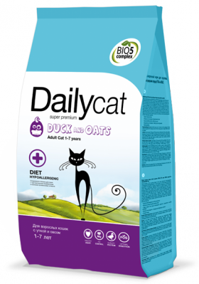 DailyCat Adult Duck and Oats, корм для кошек с Уткой / DailyPet (Италия)