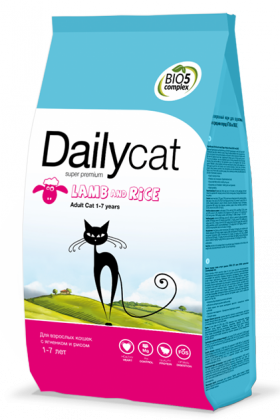 DailyCat Adult Lamb and Rice, корм для кошек с  Ягненком / DailyPet (Италия)