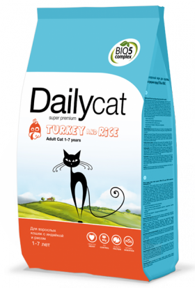 DailyCat ADULT Turkey and Rice, корм для кошек с Индейкой / DailyPet (Италия)