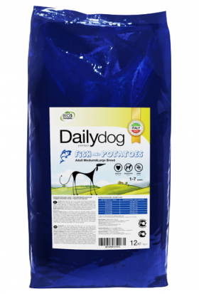 DailyDog Adult Medium and Large Breed Fish and Potatoes, корм для собак средних и крупных пород с Рыбой / DailyPet (Италия)