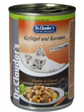 Консервы для кошек с домашней птицей и морковью / Dr. Clauder`s (Германия)
