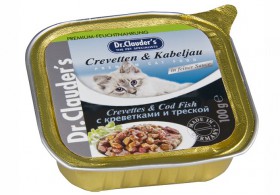 Корм для кошек с креветками и треской, кусочки в соусе / Dr. Clauder`s (Германия)