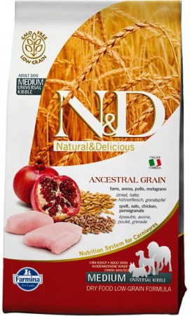 N&D Low Grain Chicken & Pomegranate Adult Medium,корм для собак средних пород с Курицей и Гранатом / Farmina (Италия)