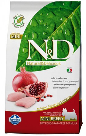 N&D Chicken & Pomegranate Adult Mini,корм для собак мелких пород с Курицей и Гранатом / Farmina (Италия)