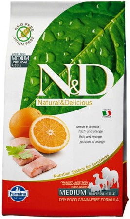 N&D Fish & Orange Adult,корм для собак с Рыбой и Апельсином / Farmina (Италия)