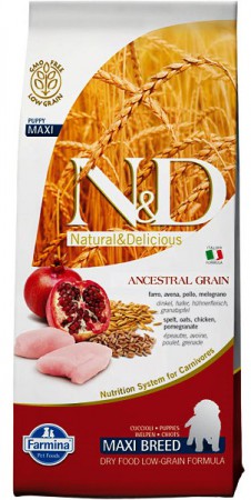 N&D Low Grain Chicken & Pomegranate Puppy Maxi,корм для щенков крупных пород с Курицей и Гранатом / Farmina (Италия)