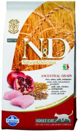 N&D Low Grain Cat Chicken & Pomegranate,корм для кошек с Курицей и Гранатом /  Farmina (Италия)