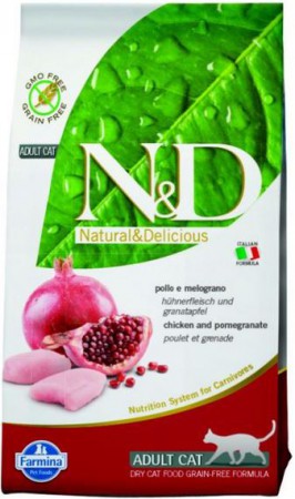N&D Cat Chicken & Pomegranate Adult,беззерновой корм для кошек с Курицей и Гранатом / Farmina (Италия)
