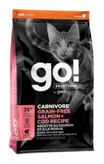 GO! CARNIVORE GF Salmon + Cod, корм для котят и кошек, Лосось и Треска / Petcurean (Канада)