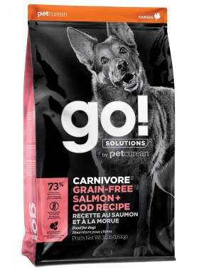 GO! CARNIVORE GF Salmon + Cod, корм для собак, с Лососем и Треской / Petcurean (Канада)