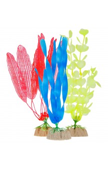 Plant Multipacks, набор растений,(S-желтое, L-оранжевое, L-синее), декорация с GLO-эффектом / GloFish (США)