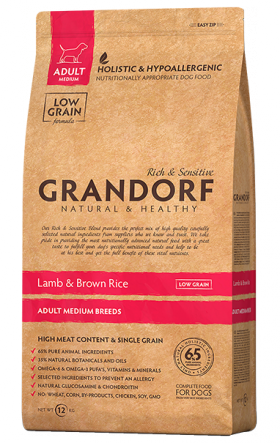 GRANDORF Lamb and Rice Adult Medium, корм для собак средних пород, с Ягненком / United Petfood Producers NV (Бельгия)