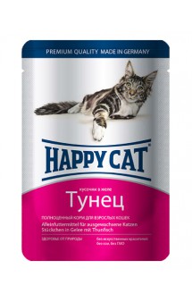 Корм для кошек с Тунцом кусочки в желе / Happy Cat (Германия)