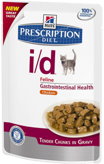Prescription Diet™ Feline i/d™ with Chicken, корм для кошек при заболеваниях ЖКТ, в соусе / Hill's (США-Нидерланды)