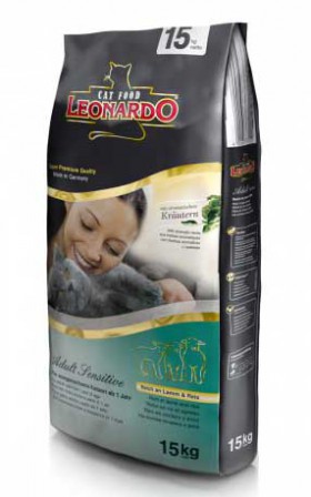 Leonardo ADULT Sensitive LAMB and RICE, корм для кошек склонных к аллергии / Bewital Petfood (Германия)