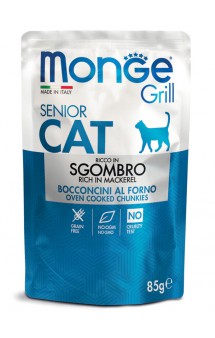 Senior Cat Grill Mackerel, паучи для пожилых кошек с Макрелью / Monge (Италия)