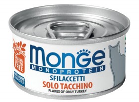 Solo Tacchino Монопротеиновые консервы для кошек, хлопья из Индейки / Monge (Италия)