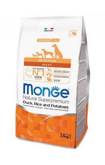 Monge Dog Speciality Adult Duck, Rice and Potatoes, корм для собак, Утка, Рис и Картофель / Monge (Италия)