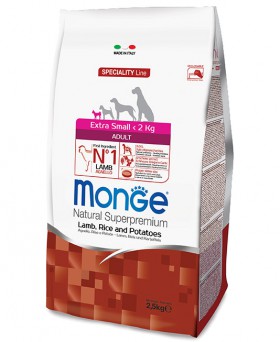 Monge Dog Speciality Extra Small Adult Lamb, Rice and Potatoes, корм для миниатюрных собак, Ягненок с Рисом и Картофелем / Monge (Италия)