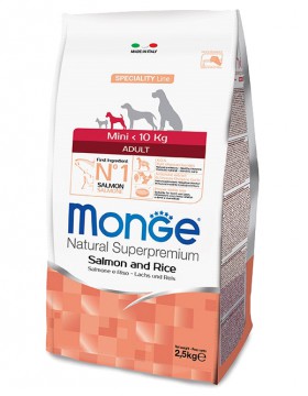Monge Dog Speciality Mini Adult Salmon and Rice, корм для собак мелких пород Лосось с Рисом / Monge (Италия)