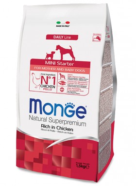 Monge Dog Mini Starter for Mother and baby Rich in Chicken, корм для щенков мелких пород с Курицей / Monge (Италия)